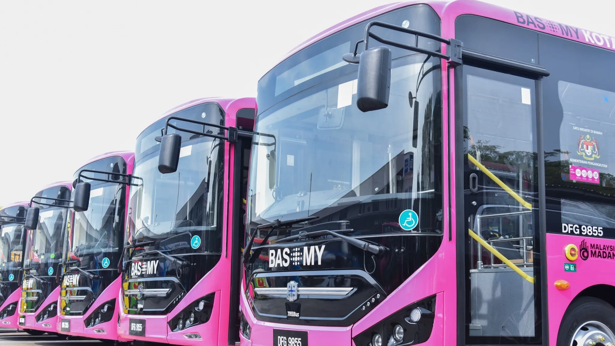Pink BAS.MY buses in Malaysia (illustration).