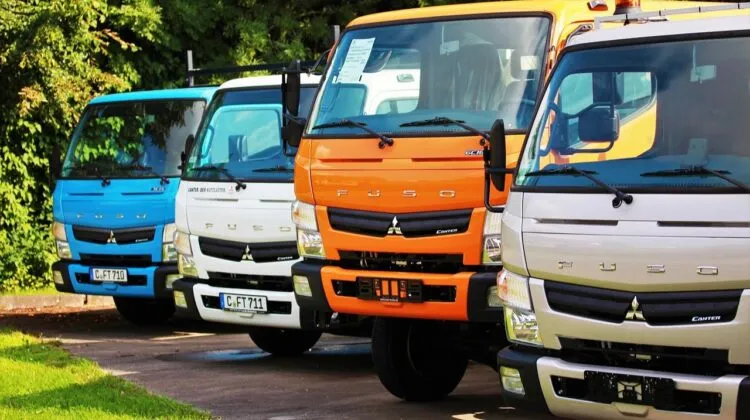 Commercial vehicles at a dealership (illustration)